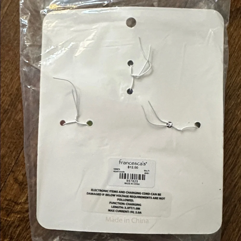 Francesca’s Colorful Heart Bead iPhone Charging Cable 3.3’ - BRAND NEW